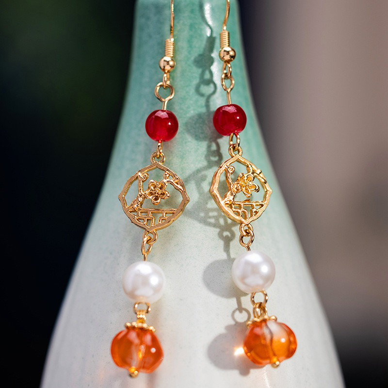Traditional-Style-Accessories-Women's-Fringe-Earrings-for-Hanfu-Outfits-1 Traditional-Style Accessories Women's Fringe Earrings for Hanfu Outfits