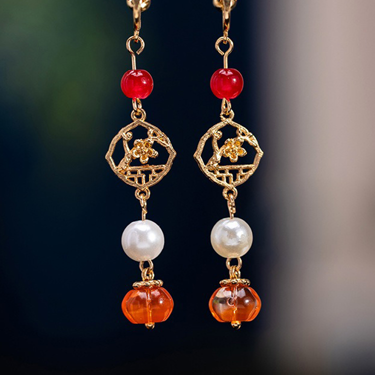 Traditional-Style-Accessories-Women's-Fringe-Earrings-for-Hanfu-Outfits-3 Traditional-Style Accessories Women's Fringe Earrings for Hanfu Outfits