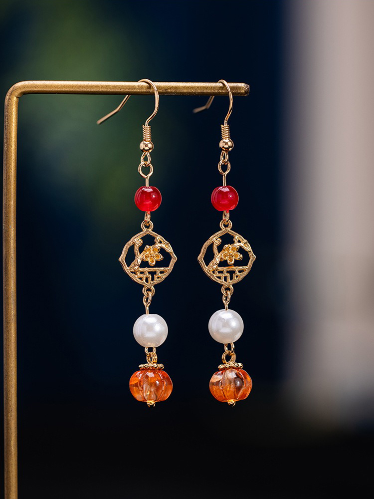 Traditional-Style-Accessories-Women's-Fringe-Earrings-for-Hanfu-Outfits-4 Traditional-Style Accessories Women's Fringe Earrings for Hanfu Outfits