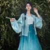 Women's-Ming-Dynasty-Elegant-Tencel-Hanfu-Mamian-Skirt-Set-Dui-Chuan-Jiao-3 Women's Ming Dynasty Elegant Tencel Hanfu Mamian Skirt Set Dui Chuan Jiao