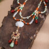 Hanfu-Necklace-Ancient-Style-Yingluo-Dunhuang-Inspired-Accessories-Double-Layer-Vintage-Jewelry-3 Hanfu Necklace Ancient Style Yingluo Dunhuang-Inspired Accessories Double-Layer Vintage Jewelry