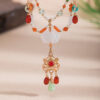 Hanfu-Necklace-Ancient-Style-Yingluo-Dunhuang-Inspired-Accessories-Double-Layer-Vintage-Jewelry-4 Hanfu Necklace Ancient Style Yingluo Dunhuang-Inspired Accessories Double-Layer Vintage Jewelry
