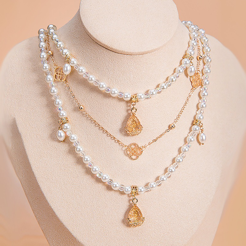 Hanfu-Necklace-Multi-Layer-Yingluo-Vintage-Ming-Dynasty-Style-Han-Element-Accessories-1 Celestial Teardrop