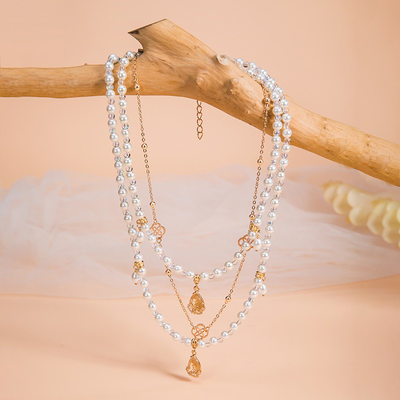 Hanfu-Necklace-Multi-Layer-Yingluo-Vintage-Ming-Dynasty-Style-Han-Element-Accessories-2 Hanfu Necklace Multi-Layer Yingluo Vintage Ming Dynasty Style Han Element Accessories