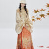 Ming-Dynasty-Hanfu-Stand-Collar-Pipa-Sleeves-Shirt-Mamian-Skirt-Elegant-Ensemble-2 Ming Dynasty Hanfu Stand Collar Pipa Sleeves Shirt Mamian Skirt Elegant Ensemble