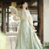 Spring-Women-Hanfu-New-Chinese-Style-Daily-Hanfu-Set-with-Mamian-Qun-3 Spring Women Hanfu New Chinese Style Daily Hanfu Set with Mamian Qun