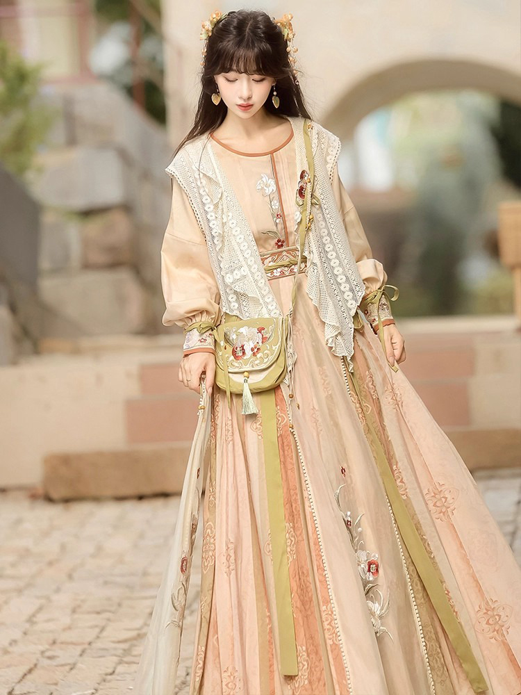 Spring Women Hanfu Set Song Dynasty Style Cute Vest Set