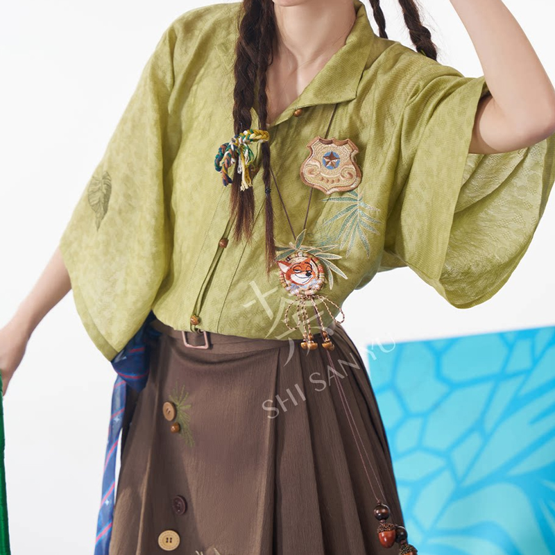 Summer-Women-Casual-Hanfu-Set-Short-Style-Mamian-Qun-3 Summer Women Casual Hanfu Set Short Style Mamian Qun