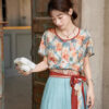 Tang Dynasty Style Women Hanfu Set in Tencel Fabric for Casual Daily Wear