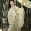 Wei-Jin-Style-Women-Hanfu-Set-in-Beige-Qiyao-Ruqun-for-Spring-3 Wei-Jin Style Women Hanfu Set in Beige Qiyao Ruqun for Spring