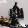 Wei-Jin-Style-Women-Hanfu-in-Black-Tones-Martial-Arts-Zhiju-2 Wei-Jin Style Women Hanfu in Black Tones Martial Arts Zhiju