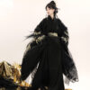 Wei-Jin-Style-Women-Hanfu-in-Black-Tones-Martial-Arts-Zhiju-3 Wei-Jin Style Women Hanfu in Black Tones Martial Arts Zhiju