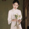 White-New-Chinese-Style-Engagement-Cheongsam-Long-Sleeved-Youthful-Style-Lace-Dress-for-Young-Women-4 White New Chinese-Style Engagement Cheongsam Long-Sleeved Youthful Style Lace Dress for Young Women