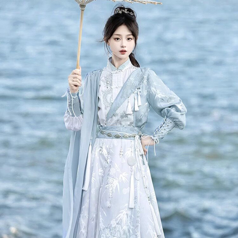 Women-Martial-Arts-Set-Flowing-Knight-Ming-Dynasty-Mamian-Qun-Set-4 Women Martial Arts Set Flowing Knight Ming Dynasty M amian Qun Set