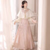 Women-Spring-Hanfu-Ming-Dynasty-Style-Pink-Mamian-Skirt-1 Women Spring Hanfu Ming Dynasty Style Pink Mamian Skirt