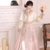 Women-Spring-Hanfu-Ming-Dynasty-Style-Pink-Mamian-Skirt-2 Women Spring Hanfu Ming Dynasty Style Pink Mamian Skirt