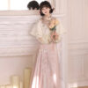 Women-Spring-Hanfu-Ming-Dynasty-Style-Pink-Mamian-Skirt-3 Women Spring Hanfu Ming Dynasty Style Pink Mamian Skirt