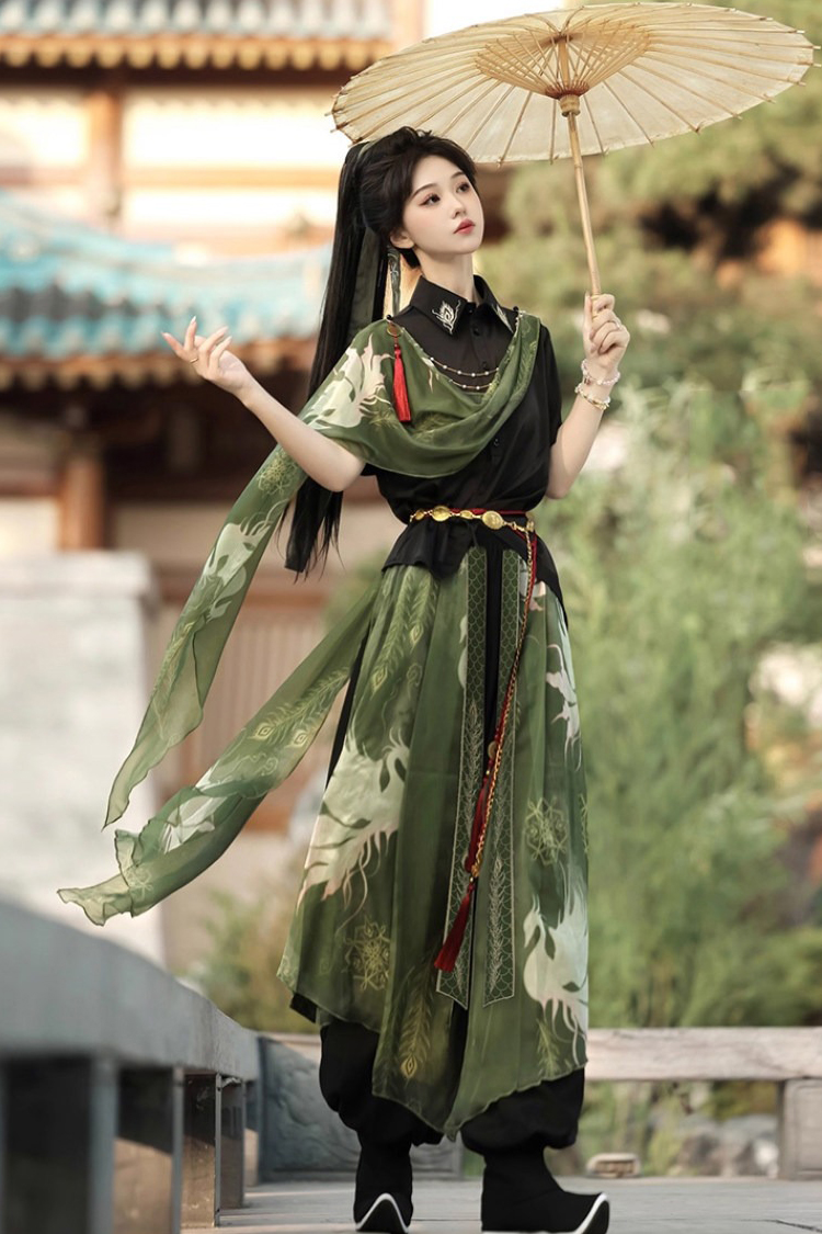 Wuxia Women Hanfu Set Stylish Lantern Pants Ancient Costume Attire