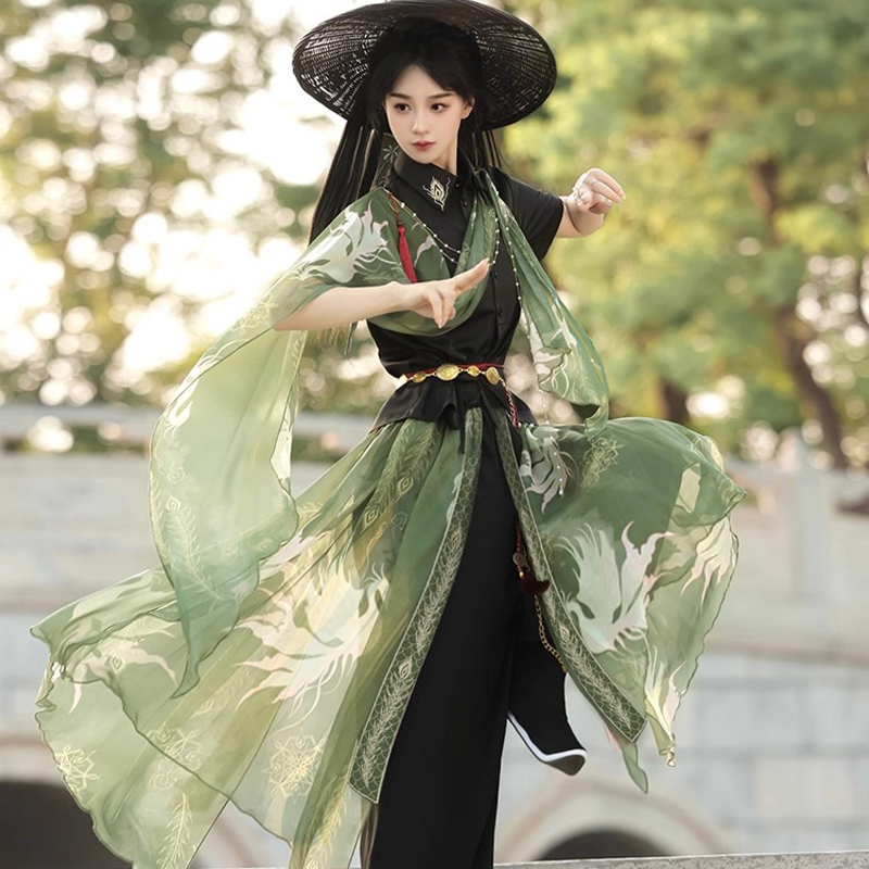 Wuxia-Women-Hanfu-Set-Stylish-Lantern-Pants-Ancient-Costume-Attire-2 Wuxia Women Hanfu Set Stylish Lantern Pants Ancient Costume Attire