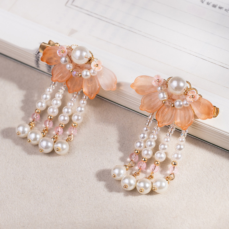 Children's-Tassel-Hairclips-Hanfu-Style-Hairpins-Orange-Patterned-Ancient-Style-Hair-Accessories-1 Children's Tassel Hairclips Hanfu-Style Hairpins Orange-Patterned Ancient-Style Hair Accessories