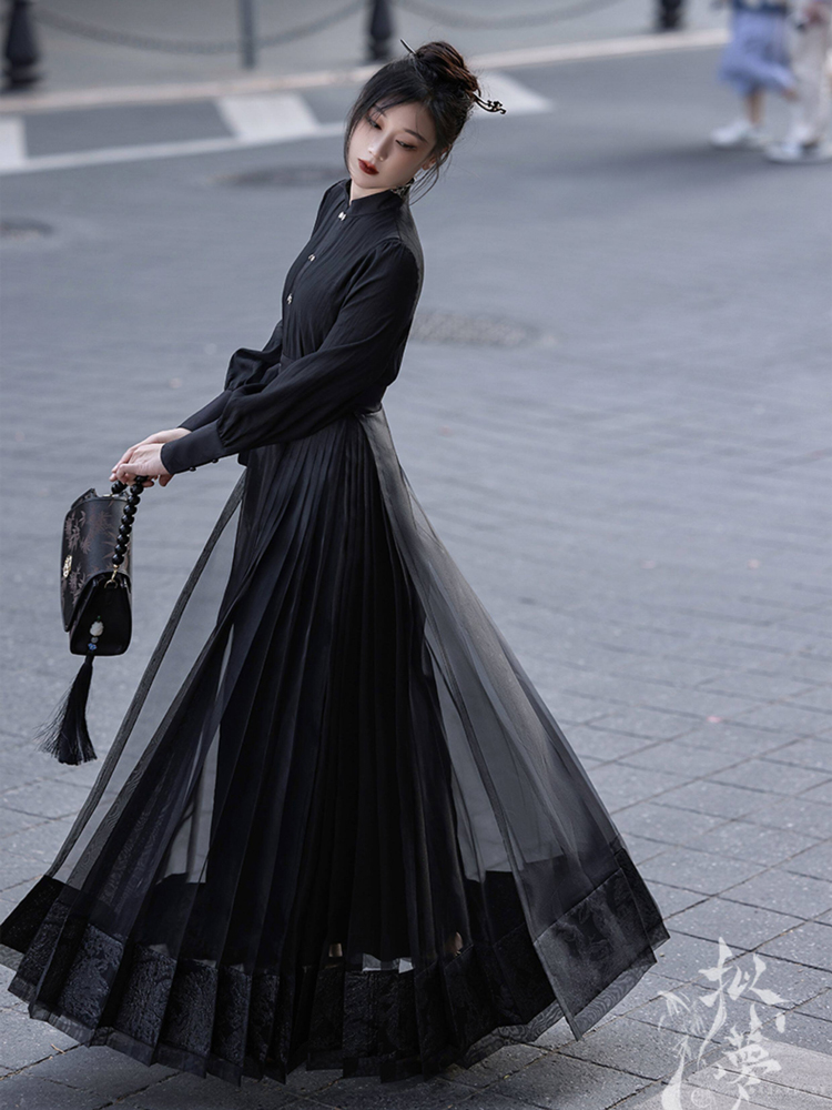 Everyday Women's Ming Dynasty Hanfu Mamian Skirt Fashionable Retro Set