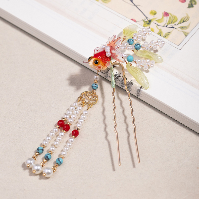 Goldfish-Hanfu-Hairpin-Buyao-Tassel-Hair-Accessory-2 Goldfish Hanfu Hairpin Buyao Tassel Hair Accessory