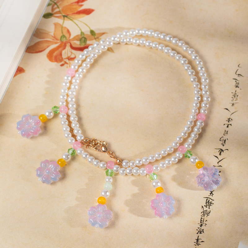 Hanfu-Necklace-Purple-Yingluo-Ethereal-Spring-Ancient-Style-Accessory-3 Hanfu Necklace Purple Yingluo Ethereal Spring Ancient Style Accessory