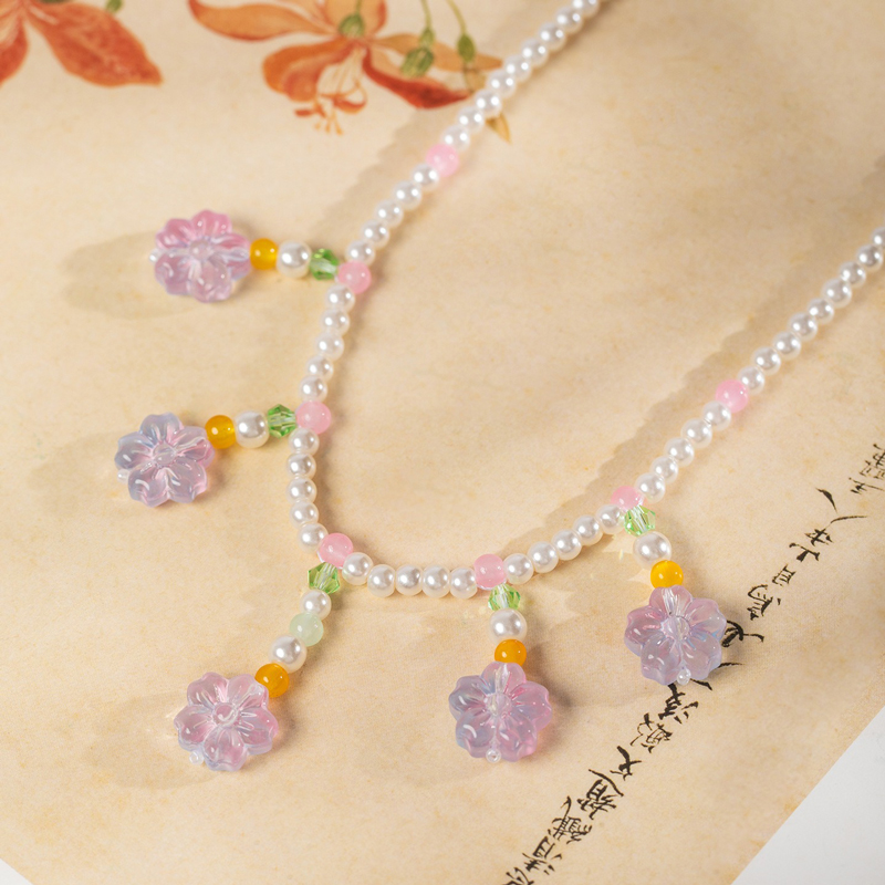Hanfu-Necklace-Purple-Yingluo-Ethereal-Spring-Ancient-Style-Accessory-4 Hanfu Necklace Purple Yingluo Ethereal Spring Ancient Style Accessory