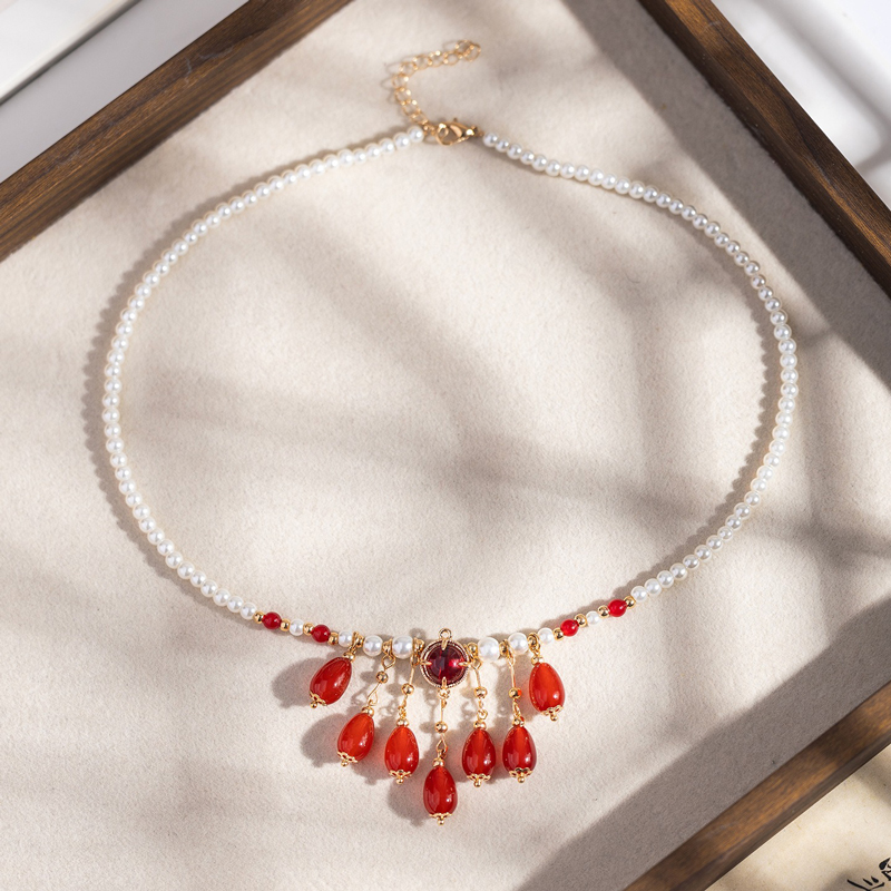 Hanfu-Necklace-Retro-Imperial-Court-Style-with-Teardrop-Shaped-Classic-Accessories-2 Hanfu Necklace Retro Imperial Court Style with Teardrop-Shaped Classic Accessories