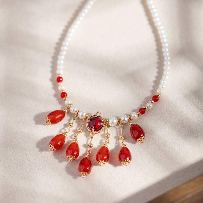 Hanfu-Necklace-Retro-Imperial-Court-Style-with-Teardrop-Shaped-Classic-Accessories-3 Hanfu Necklace Retro Imperial Court Style with Teardrop-Shaped Classic Accessories