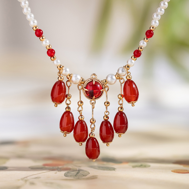 Hanfu-Necklace-Retro-Imperial-Court-Style-with-Teardrop-Shaped-Classic-Accessories-4 Hanfu Necklace Retro Imperial Court Style with Teardrop-Shaped Classic Accessories