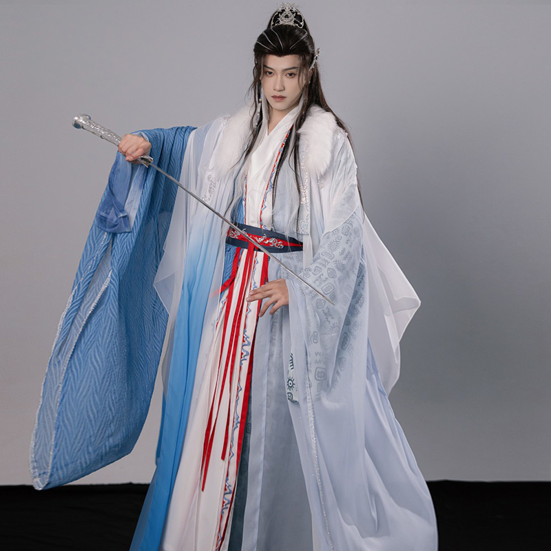 Men-Hanfu-Xianxia-Style-Ancient-Inspired-Robe-Cross-Collared-Cape-Set-1 Men Hanfu Xianxia Style Ancient Inspired Robe Cross-Collared Cape Set