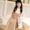 Modern-Everyday-Hanfu-Spring-Dress-with-Vest-Vintage-Set-4 Modern Everyday Hanfu Spring Dress with Vest Vintage Set