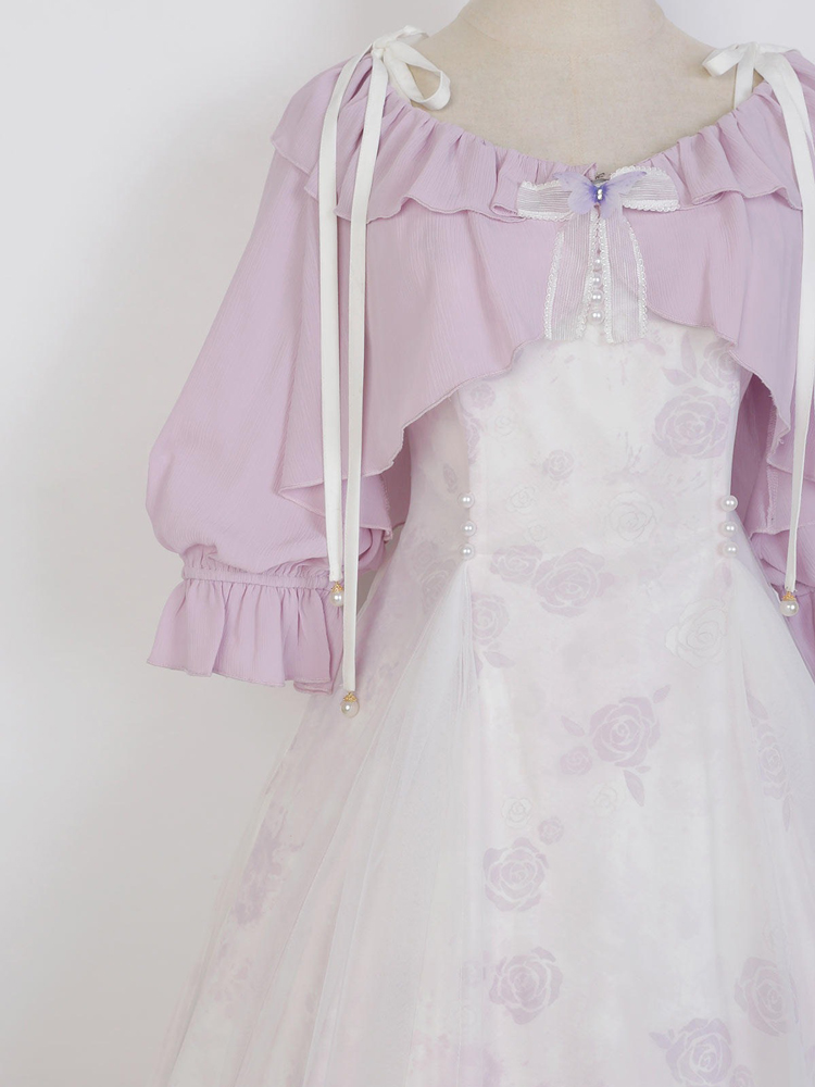 Modern Women Dress Purple Daily Short Dress Hanfu Elements