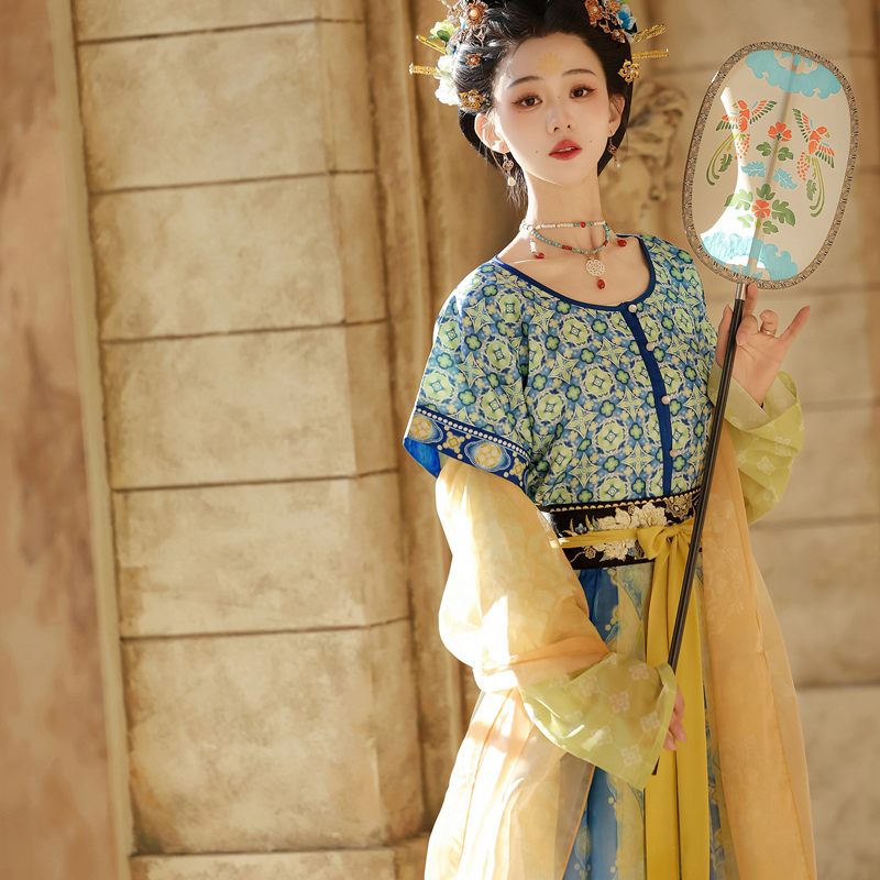 New-Women-Tang-Dynasty-Hanfu-Qiyao-Ruqun-Spring-Classical-Dress-4 New Women Tang Dynasty Hanfu Qiyao Ruqun Spring Classical Dress
