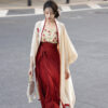 Song-Dynasty-Women-Hanfu-Red-Summer-Street-Style-3 Song Dynasty Women Hanfu Red Summer Street Style