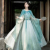 Spring-Women-Hanfu-Qiyao-Ruqun-Wuxia-Cape-1 Verdant Breeze