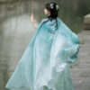 Spring-Women-Hanfu-Qiyao-Ruqun-Wuxia-Cape-2 Spring Women Hanfu Qiyao Ruqun Wuxia Cape