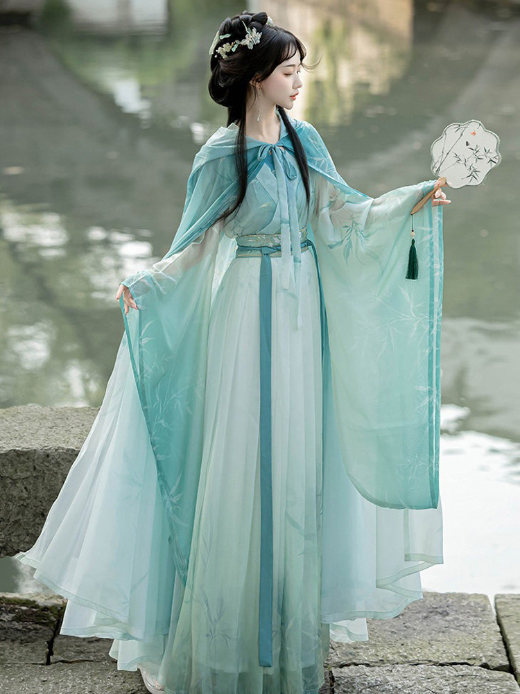Spring Women Hanfu Qiyao Ruqun Wuxia Cape