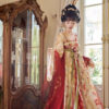 Tang-Dynasty-Women-High-End-Red-Hanfu-Qixiong-Shanqun-4 Tang Dynasty Women High-End Red Hanfu Qixiong Shanqun