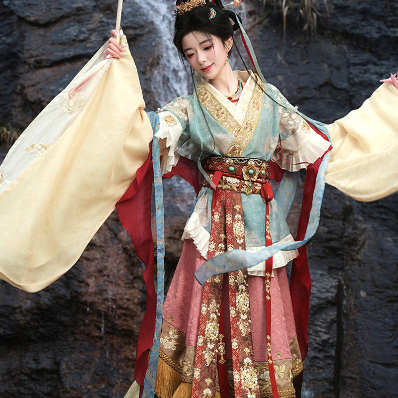 Wei-Jin Dynasty Women Hanfu Lavish High-End Set with Wide Sleeves Ruqun