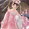 Women-Summer-Tang-Dynasty-Hanfu-Qixiong-Shanqun-Pink-Cute-Set-1 Women Summer Tang Dynasty Hanfu Qixiong Shanqun Pink Cute Set