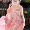 Women-Summer-Tang-Dynasty-Hanfu-Qixiong-Shanqun-Pink-Cute-Set-2 Women Summer Tang Dynasty Hanfu Qixiong Shanqun Pink Cute Set