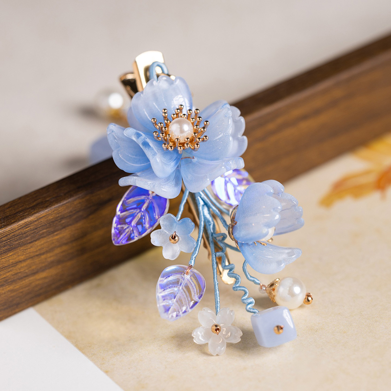 Blue-Petal-Hair-Clip-Buyao-Cute-Style-Hanfu-Accessory-3 Blue Petal Hair Clip Buyao Cute Style Hanfu Accessory