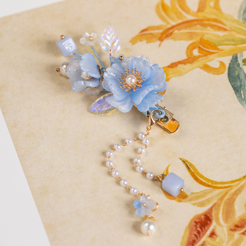 Blue-Petal-Hair-Clip-Buyao-Cute-Style-Hanfu-Accessory-4 Blue Petal Hair Clip Buyao Cute Style Hanfu Accessory