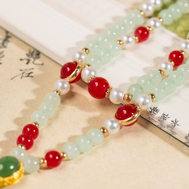 Hanfu-Accessories-Jade-Pendant-Necklace-Retro-Double-Layer-Neck-Ornament-3 Hanfu Accessories Jade Pendant Necklace Retro Double-Layer Neck Ornament