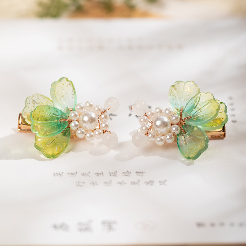 Hanfu-Hair-Accessory-Fresh-Green-Goldfish-Hair-Clip-Cute-Style-2 Hanfu Hair Accessory Fresh Green Goldfish Hair Clip Cute Style