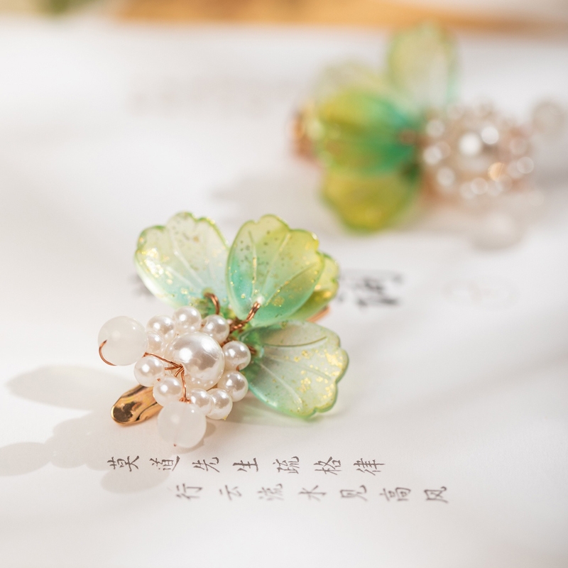Hanfu-Hair-Accessory-Fresh-Green-Goldfish-Hair-Clip-Cute-Style-3 Hanfu Hair Accessory Fresh Green Goldfish Hair Clip Cute Style