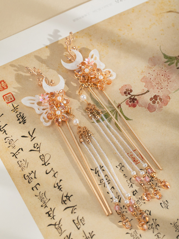 Hanfu Headwear Tassel Hairpins Buyao Hairpins Traditional-Style Hair Accessories Ancient Hairpins