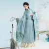 Ming-Dynasty-Women-Hanfu-Set-Mamian-Qun-in-Elegant-Blue-2 Ming Dynasty Women Hanfu Set Mamian Qun in Elegant Blue